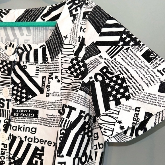 EUC Vintage Handmade Newspaper Print Shift Dress & Messenger Bag Size XL - Picture 4 of 14